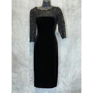ELIZA J Black Lace Velvet Dress size 2